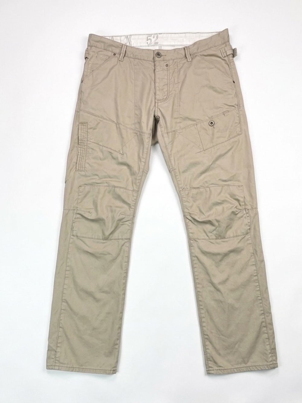 G Star Raw Trail 5620 Tapered Canvas Beige Pocket Cargo Baggy Pants 38x32